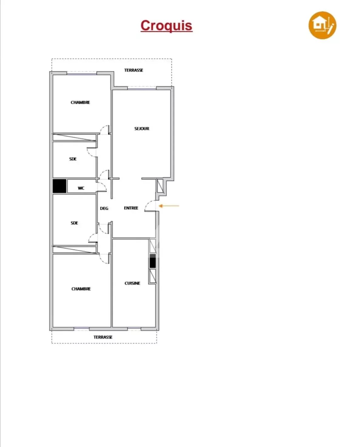 CAP D'AIL - 3 PIECES TRAVERSANT - PISCINE ET GARAGE