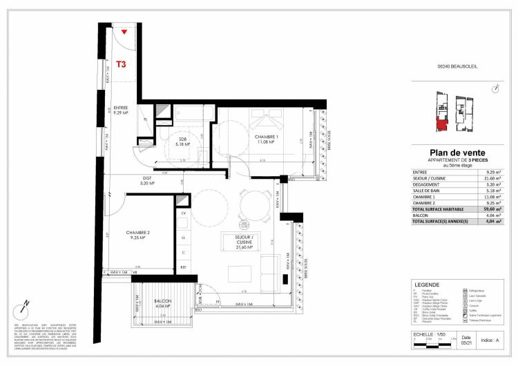 Appartement vue mer dans la prestigieuse résidence Olympe à Beausoleil, à la frontière de Monaco